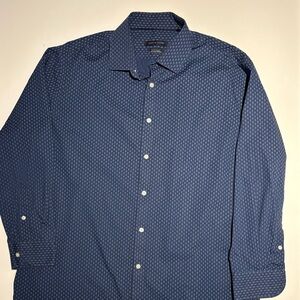 Tommy Hilfiger Navy Patterned Button Down Shirt